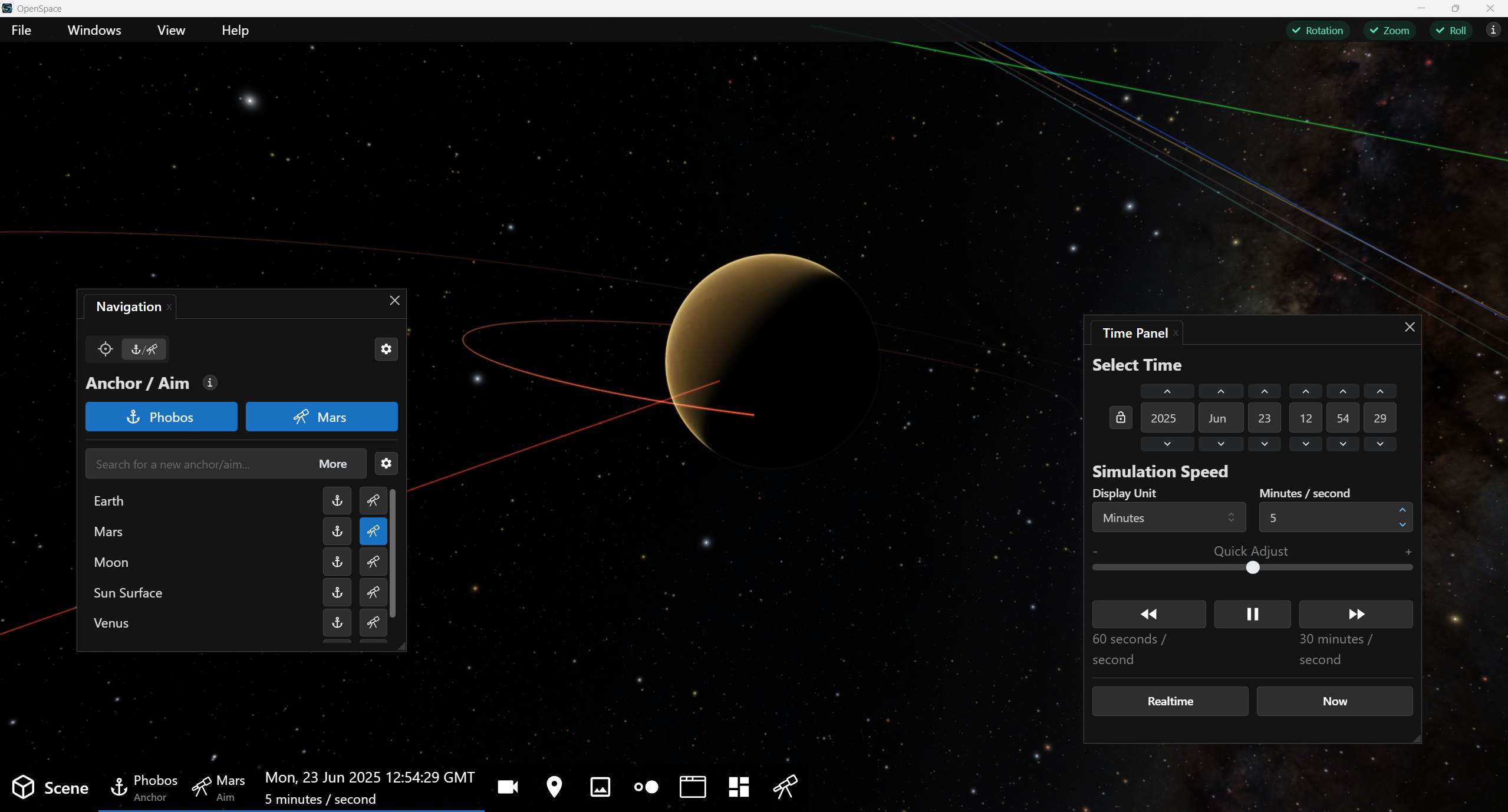 Mars and moons