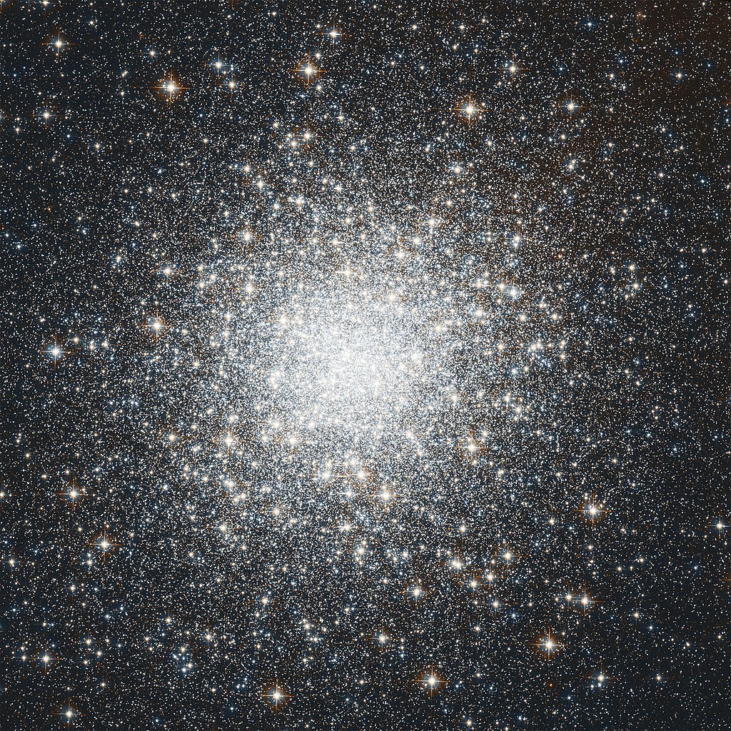 A globular cluster---a tightly-packed star cluster.