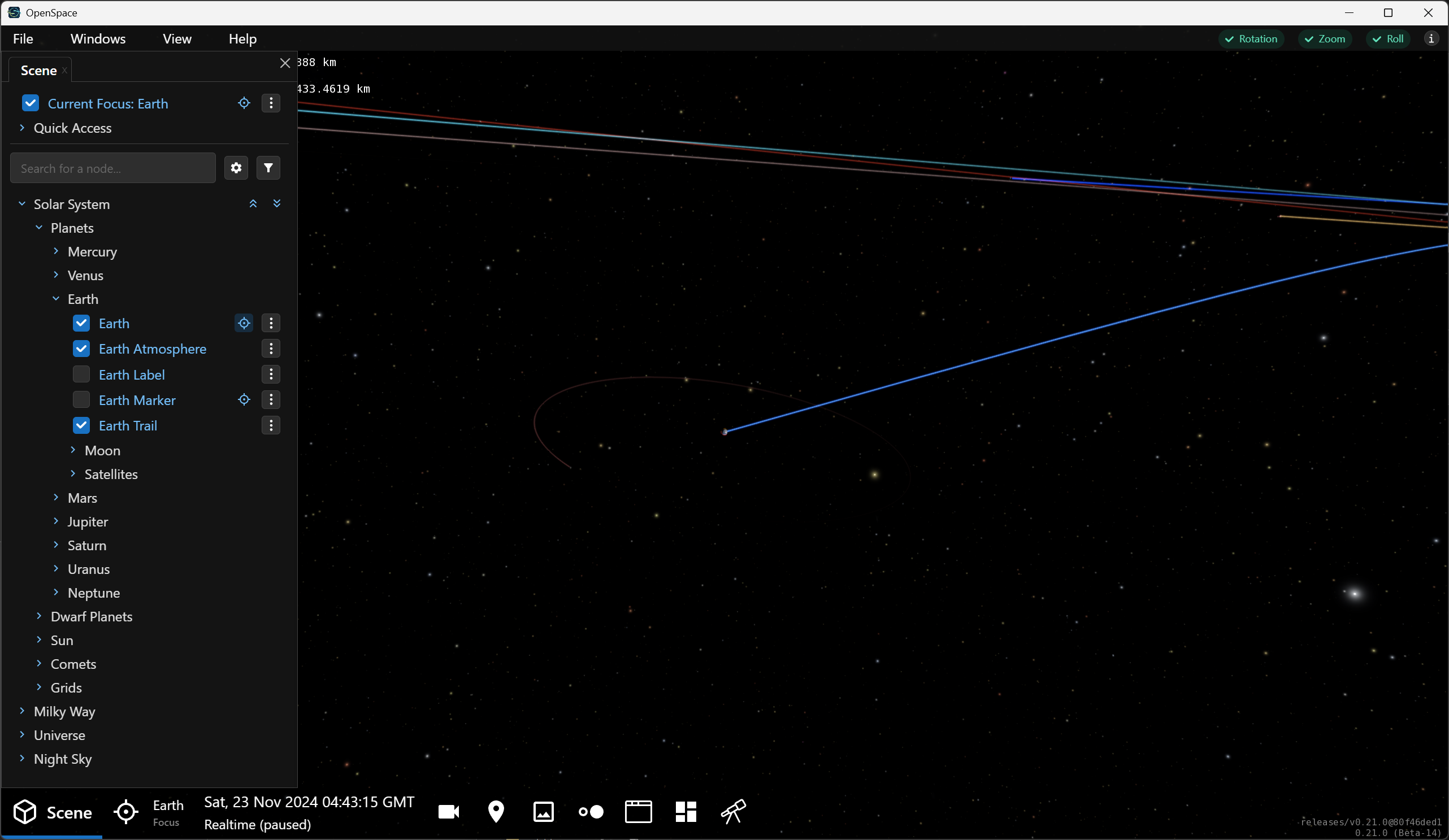 Target Earth in OpenSpace