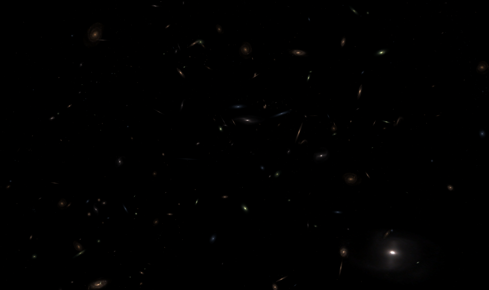 A view of  galaxies inside the Virgo Cluster.