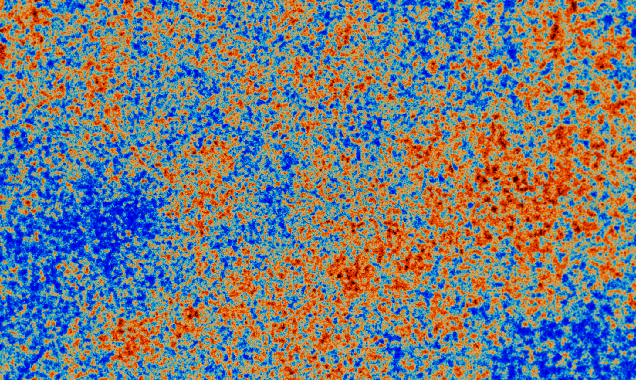 A portion of the sky in microwave light from the Planck mission.