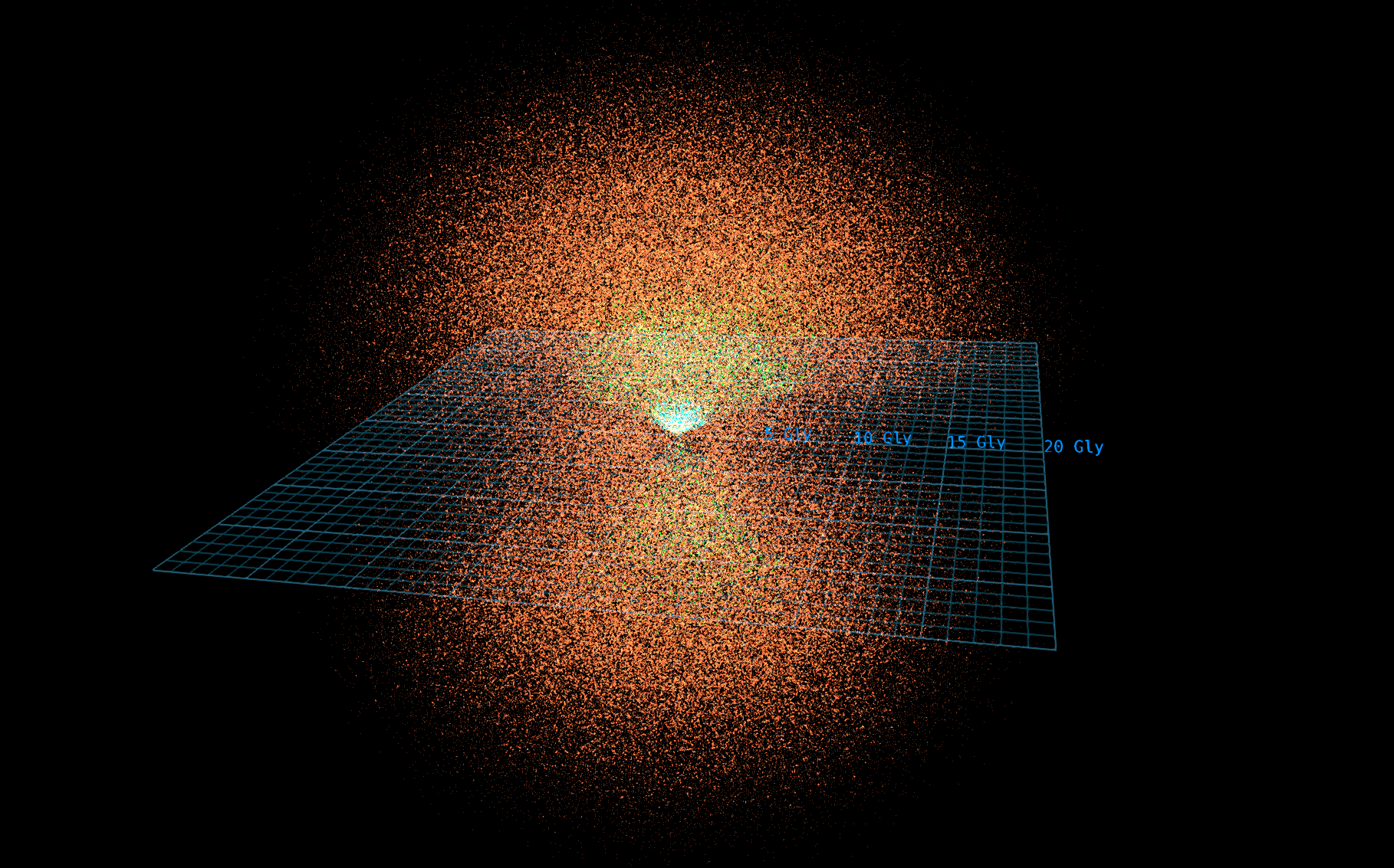 The quasar points plotted with a 20-billion-light-year grid.