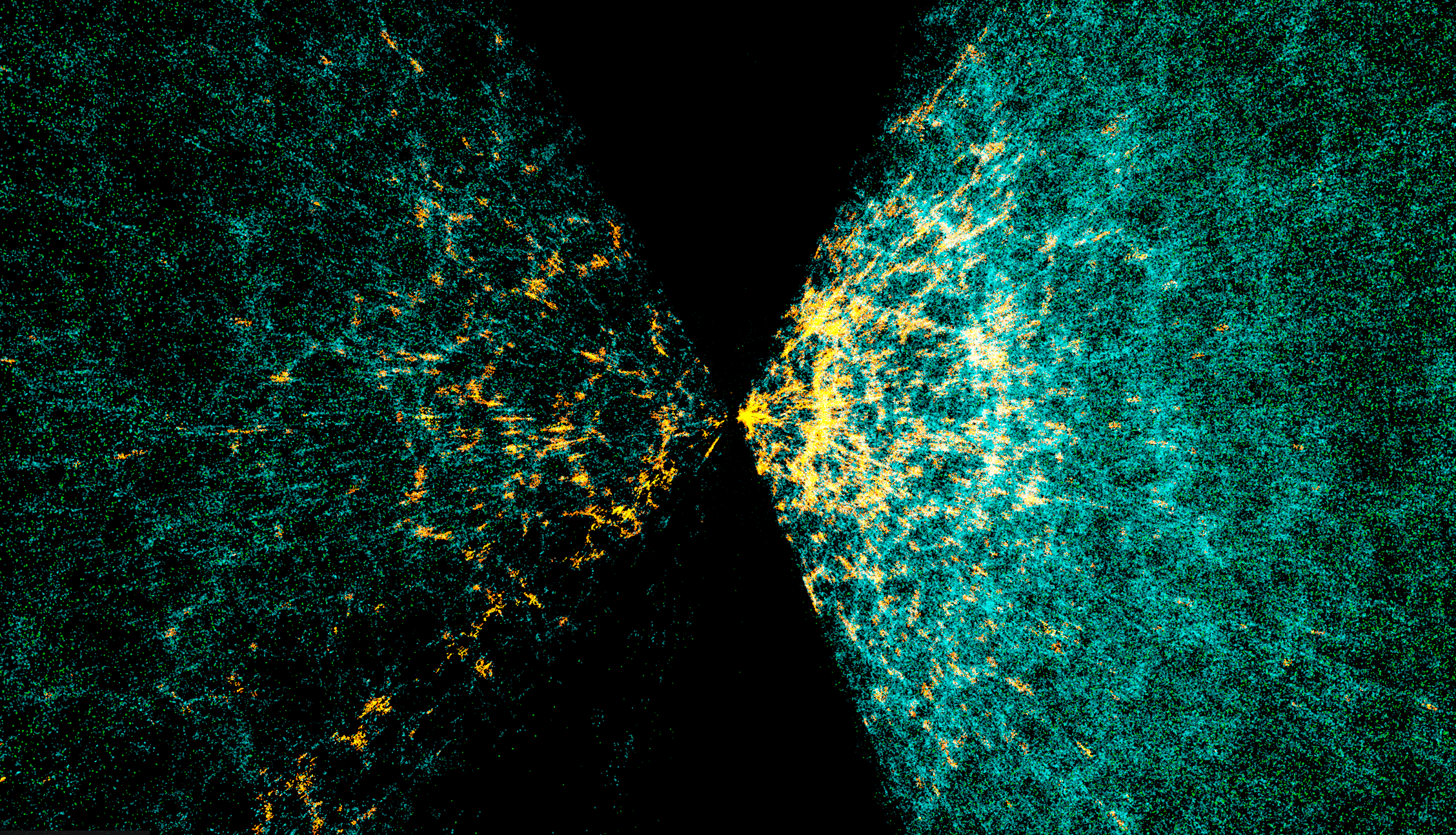 A face-on view of the Sloan DSS Galaxies slices of galaxies.