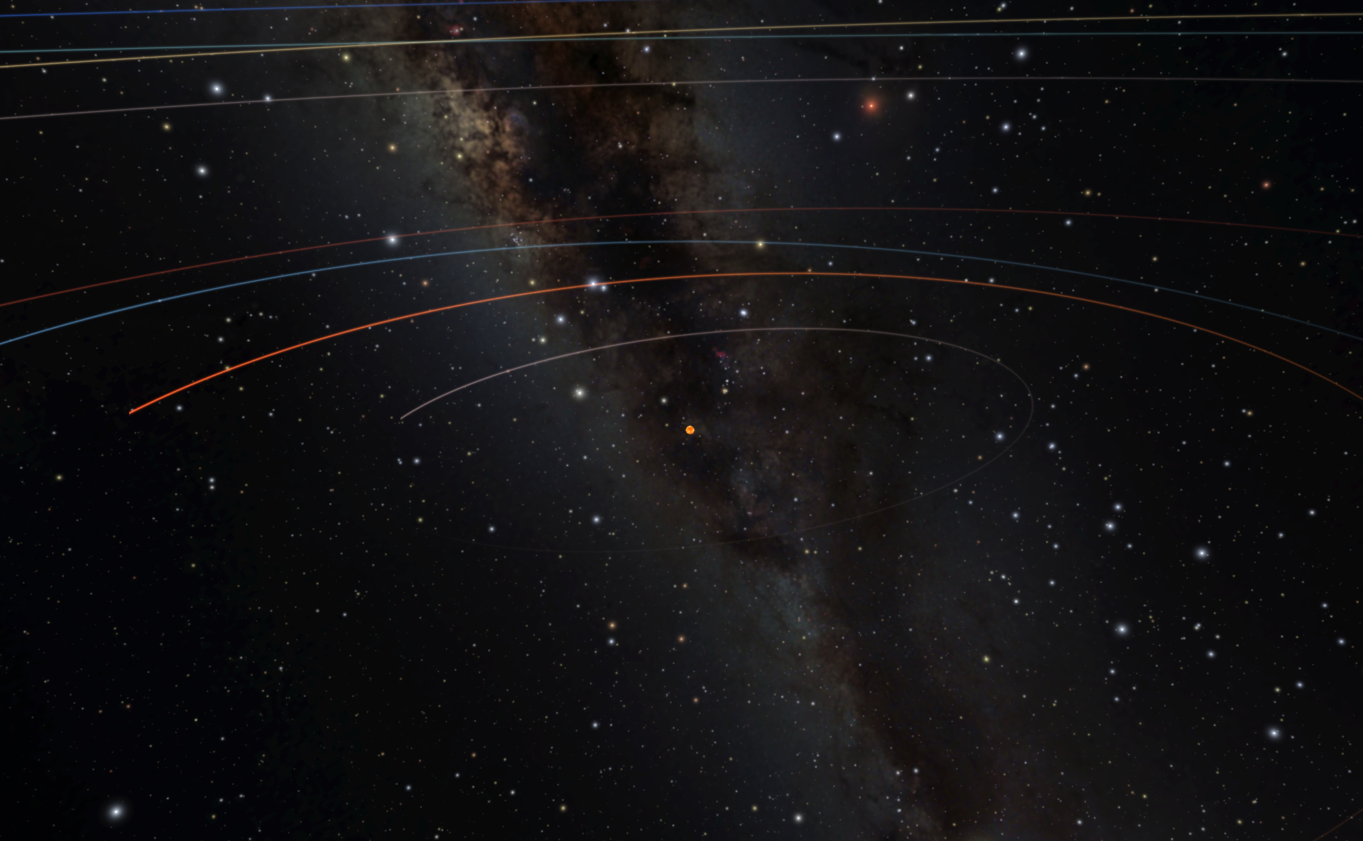 The Sun from afar, within the context of the inner Solar System.