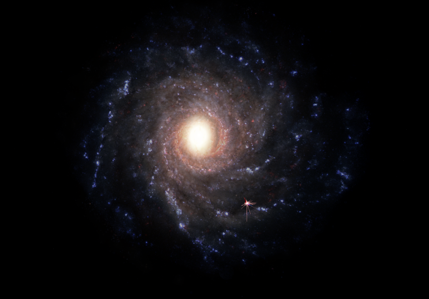 The constellation lines indicate the location of the sun in the Milky Way Galaxy.