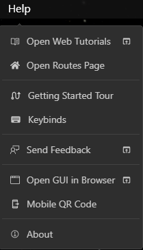 Top Bar Help Menu
