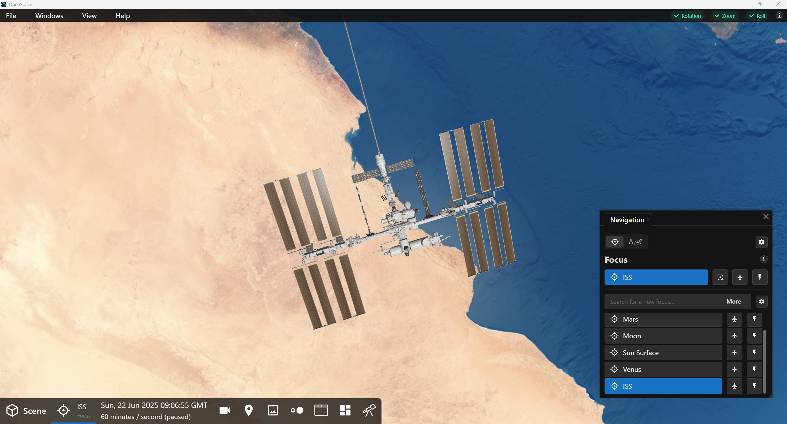 ISS over Earth